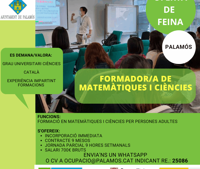 FORMADOR/A DE MATEMÀTIQUES I CIÈNCIES