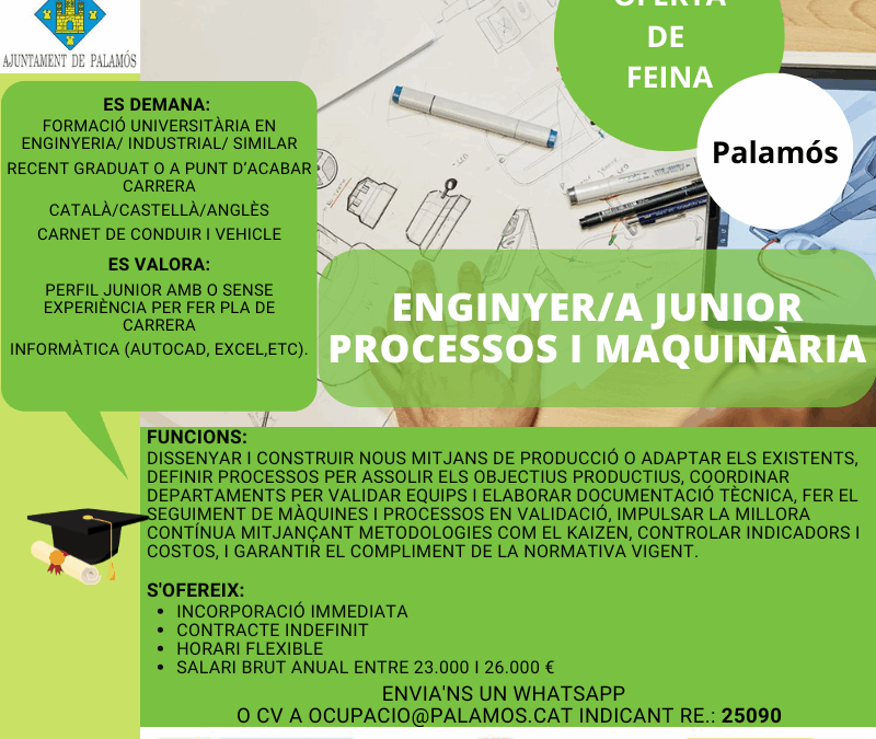 ENGINYER/A JUNIOR PROCESSOS I MAQUINÀRIA
