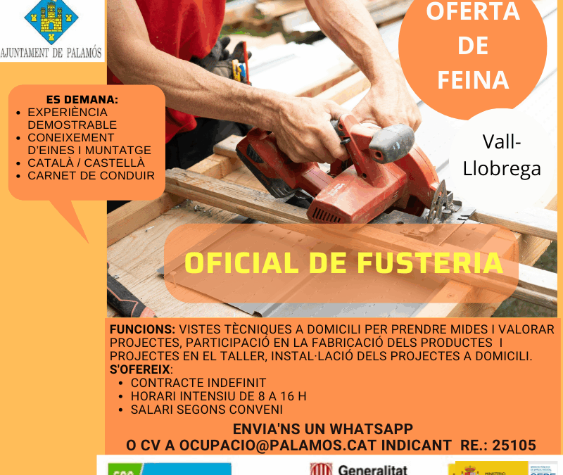 OFICIAL/A PER FUSTERIA