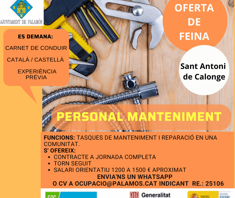 PERSONAL DE MANTENIMENT