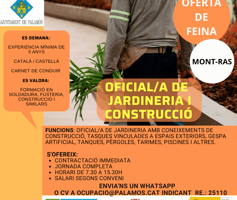 OFICIAL/A DE JARDINERIA I CONSTRUCCIÓ