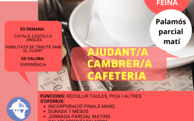AUXILIAR DE CAMBRER/A PER CAFETERIA