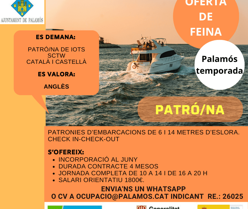 PATRÓ/NA EMBARCACIONS