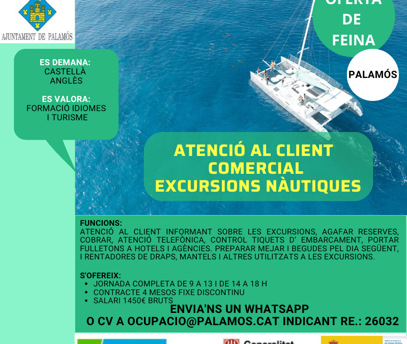 ATENCIÓ AL CLIENT-COMERCIAL-EXCURSIONS NÀUTIQUES