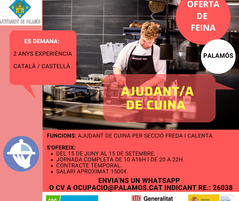 AJUDANT/A DE CUINA