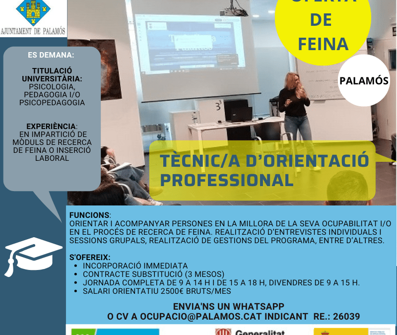TÈCNIC/A D’ORIENTACIÓ PROFESSIONAL