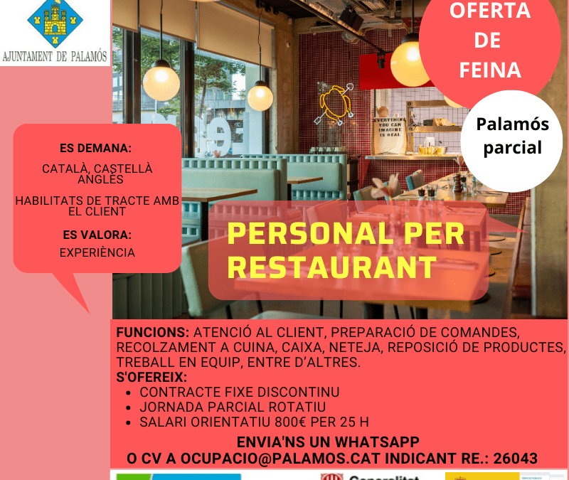 PERSONAL PER RESTAURANT