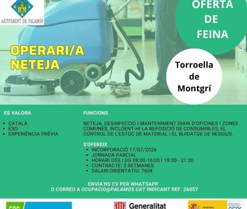 OPERARI/A DE NETEJA Ref.26057