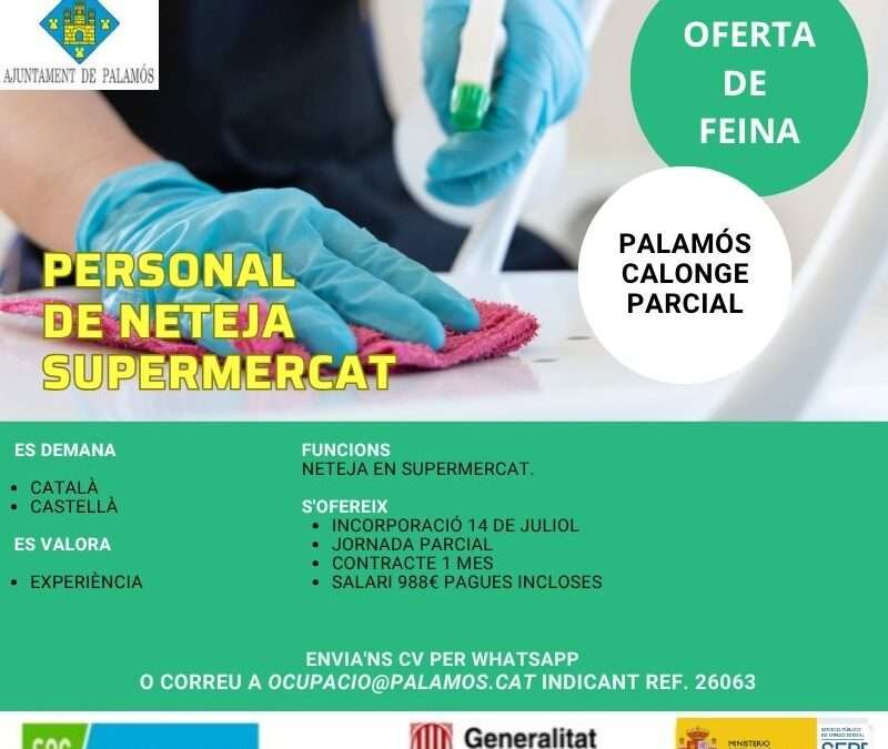 PERSONAL PER NETEJA SUPERMERCAT Ref.26063