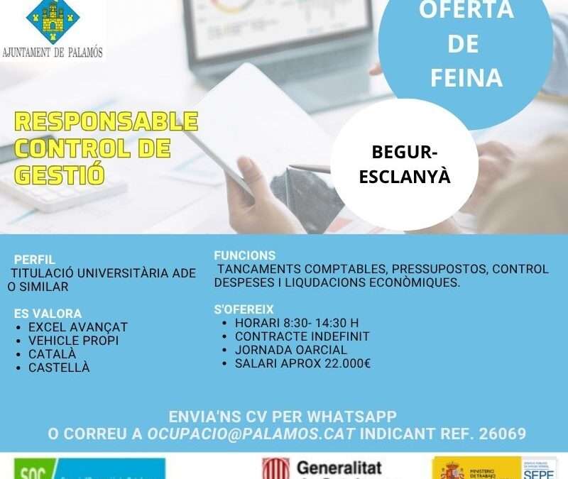 RESPONSABLE CONTROL DE GESTIÓ Ref.26069