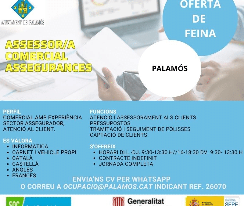ASSESSOR/A COMERCIAL DE SEGUROS Ref.26070