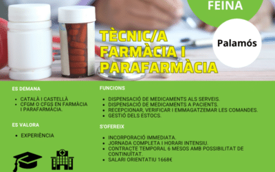 TÈCNIC/A FARMÀCIA I PARAFARMÀCIA Ref.26071