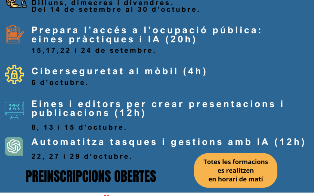 Palamós Connecta´t. Formacions en Noves Tecnologies