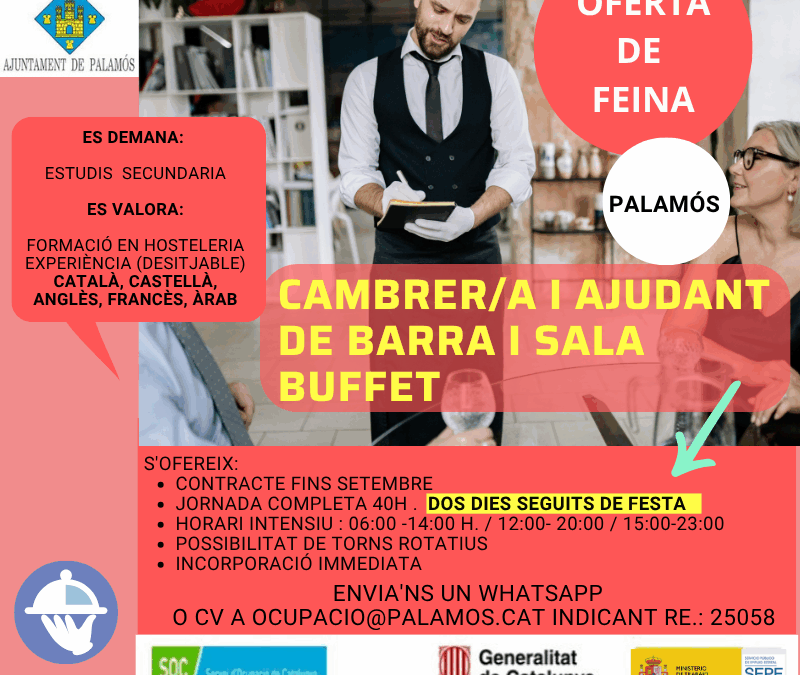 4 CAMBRERS/ES I AJUDANTS