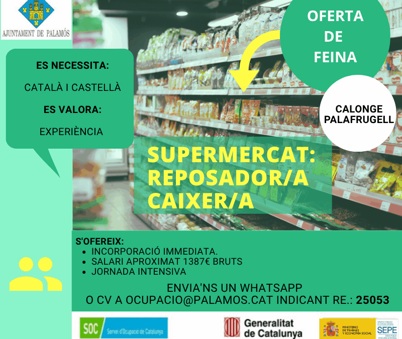 CAIXERS/ES – REPOSADORS/ES