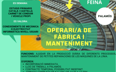 OPERARI/A DE FÀBRICA I MANTENIMENT