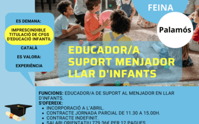 EDUCADOR/A SUPORT DE MENJADOR EN LLAR D’INFANTS