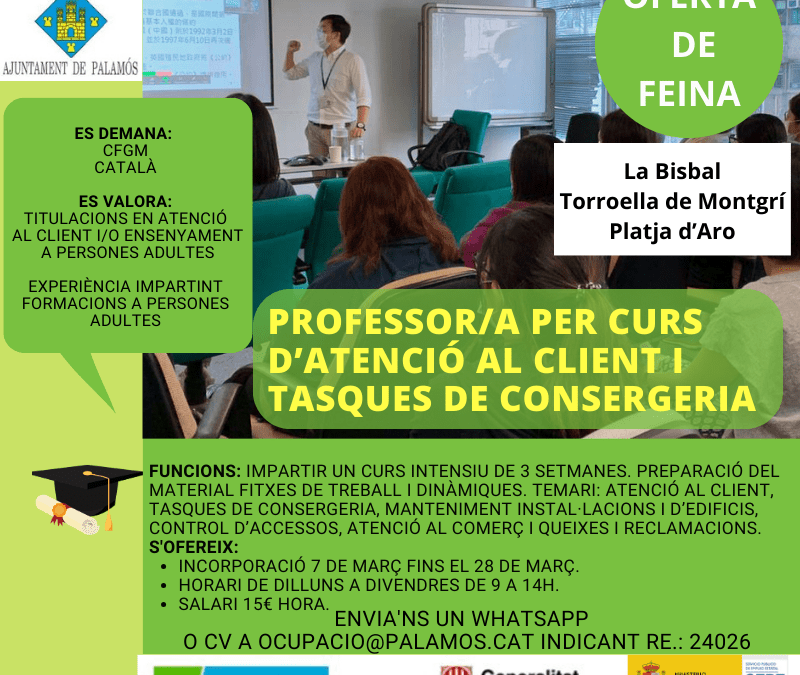 PROFESSOR/A ATENCIÓ AL CLIENT I CONSERGERIA