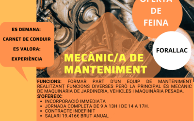 MECÀNIC/A DE MANTENIMENT