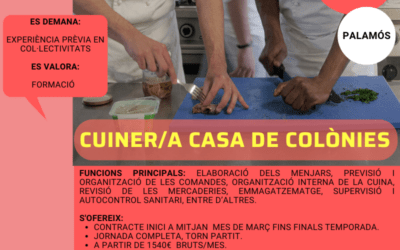 CUINER/A CASA DE COLÒNIES