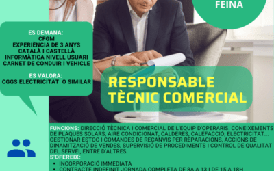RESPONSABLE TÈCNIC/A COMERCIAL