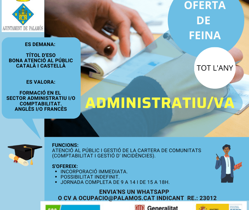 ADMINISTRATIU/VA IMMOBILIÀRIA