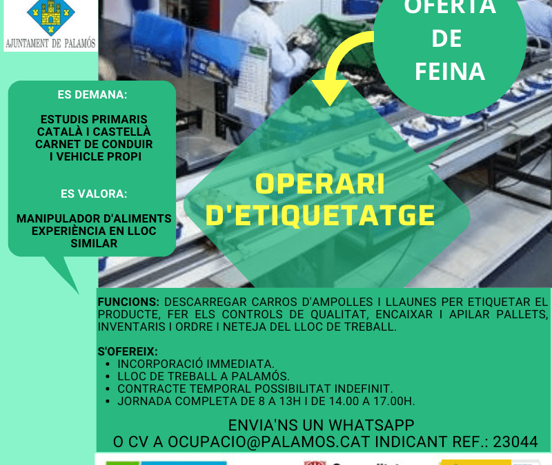 OPERARI/A ETIQUETATGE