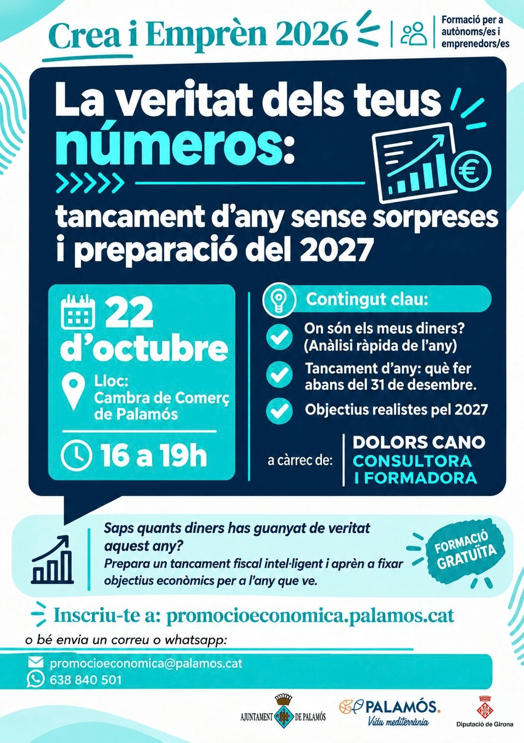 Cartell formació per emprenedors/es Crea i Emprèn. De la idea a l'èxit: Per què necessites un pla d'empresa?