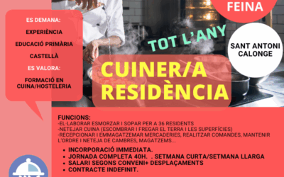 CUINER/A PER RESIDÈNCIA