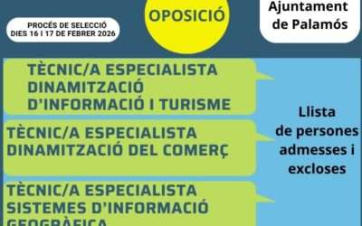 Llista de persones admeses i excloses del procés de selecció de tècnics de SIG, Comerç i Turisme