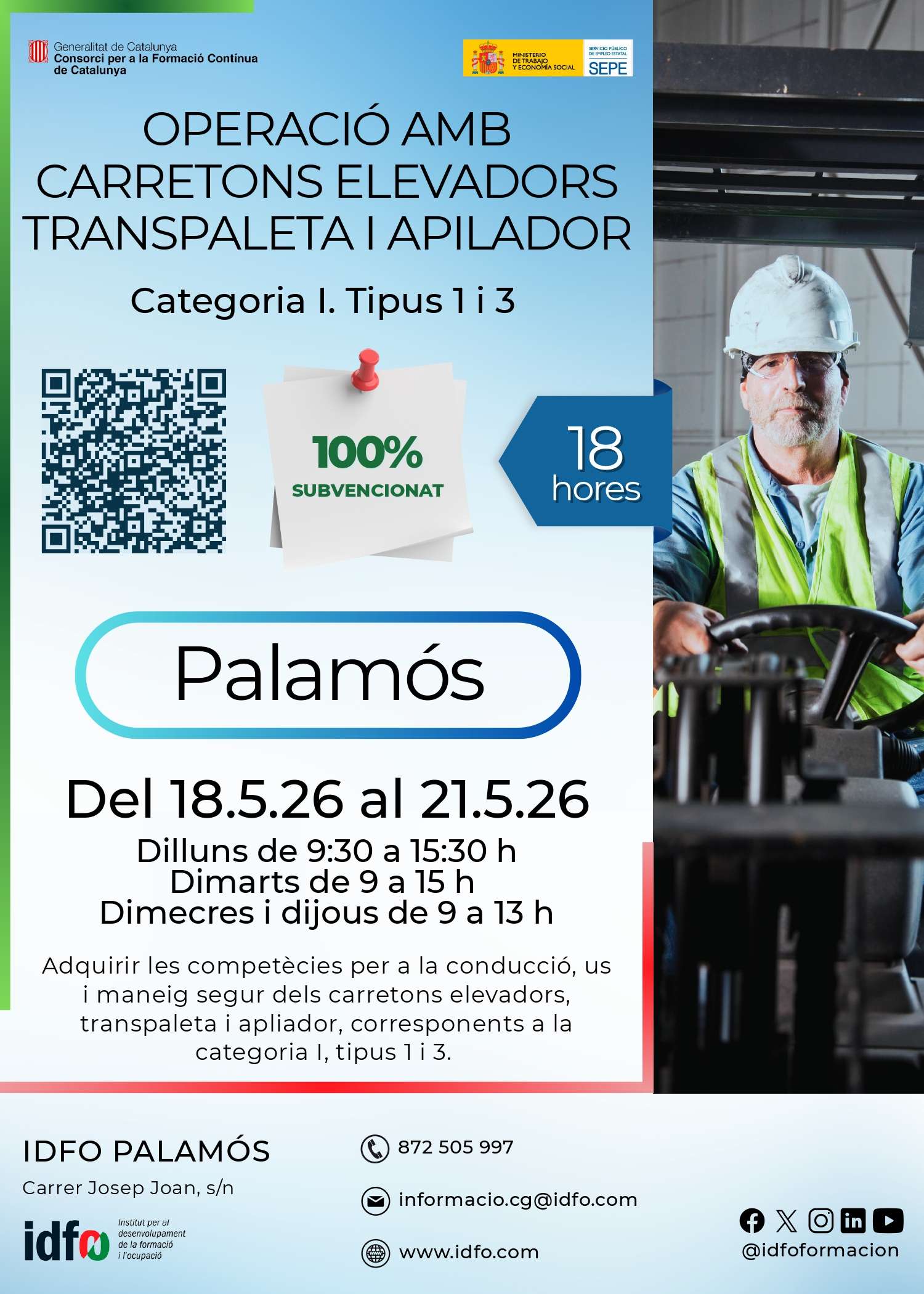 Operació amb carretons elevadors transpaleta i apilador