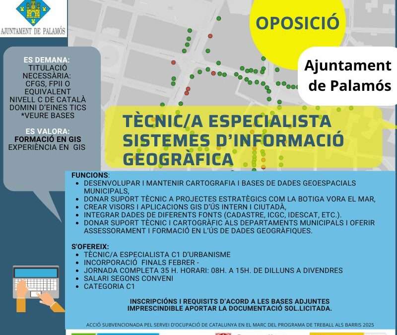 TÈCNIC/A ESPECIALISTA SISTEMES D’INFORMACIÓ GEOGRÀFICA