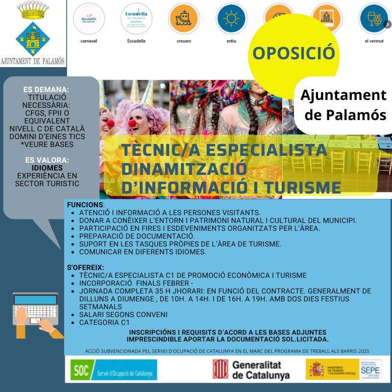 TÈCNIC/A ESPECIALISTA DINAMITZACIÓ D'INFORMACIÓ I TURISME