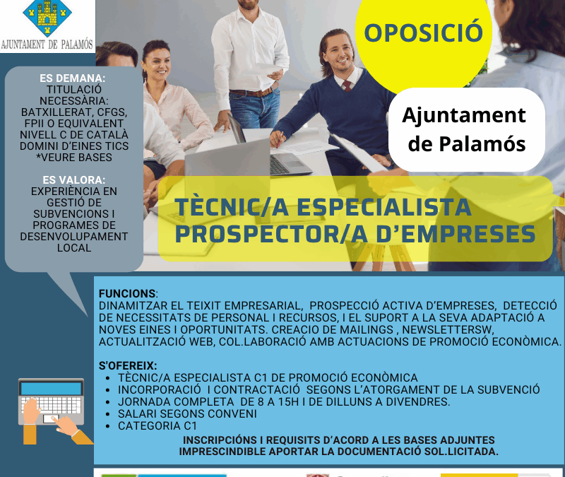 TÈCNIC/A ESPECIALISTA PROSPECTOR/A D’EMPRESES