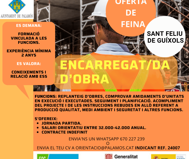 ENCARREGAT/DA D’OBRA