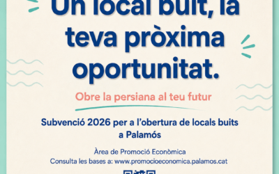 Oberta la convocatòria de la subvenció 2026 per a l’obertura de nous comerços en locals buits a Palamós